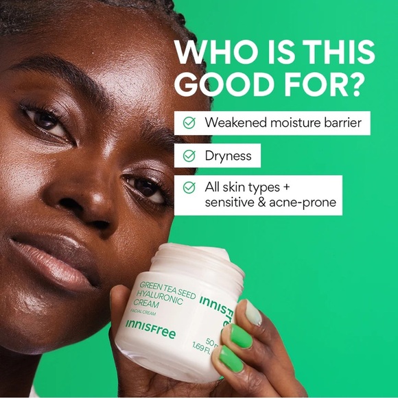 3/$10 Innisfree Green Tea Seed Hyaluronic Cream .5oz - Picture 4 of 6